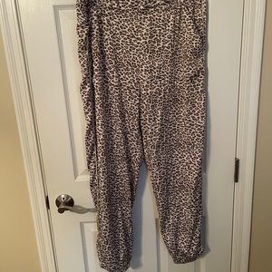 Aerie leopard print satin joggers